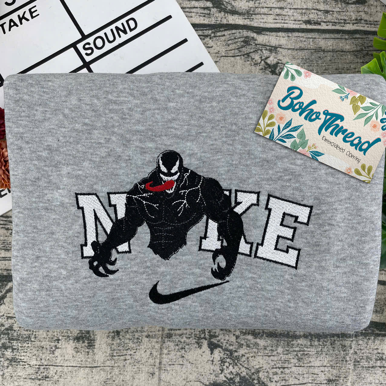 Personalized Embroidered Sweatshirt, Hoodie, T-Shirt – Venom & Anti-Venom Matching Design Gift