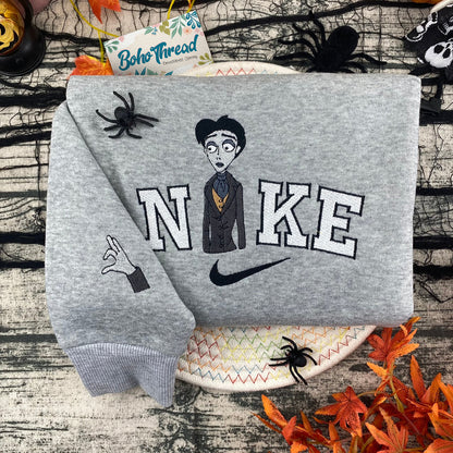 Personalized Halloween Embroidered Sweatshirt, Hoodie, T-Shirt – Victor & Emily Matching Design Gift