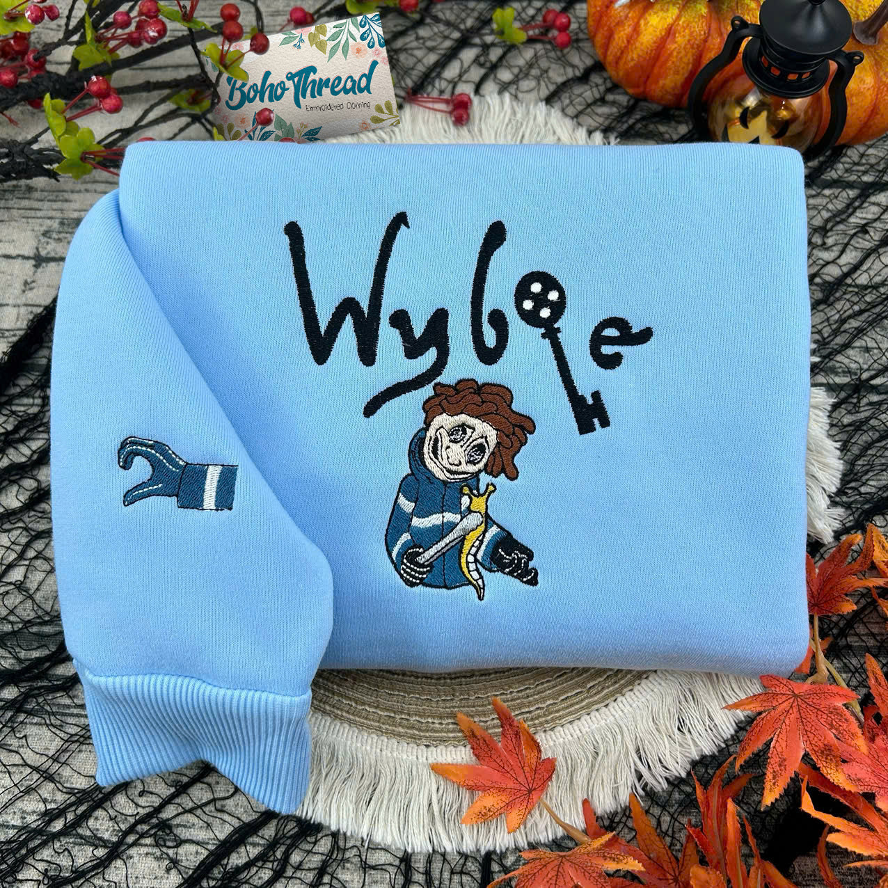 Personalized Embroidered Sweatshirt, Hoodie, T-Shirt – Coraline & Wybie Matching Design Gift