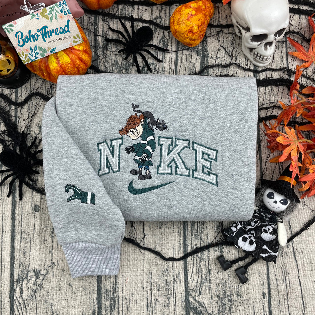 Personalized Embroidered Sweatshirt, Hoodie, T-Shirt – Coraline & Wybie Matching Design Gift