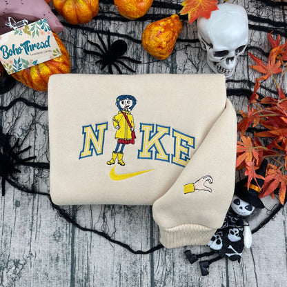 Personalized Embroidered Sweatshirt, Hoodie, T-Shirt – Coraline & Wybie Matching Design Gift